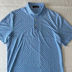 RLX Ralph Lauren Men’s Golf Performance Polo – Printed Blue/Palm Motif – Size L